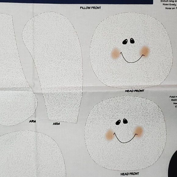 Vintage Daisy Kingdom Fabric Snowman Pillow Pals Winter Christmas - Picture 5 of 6